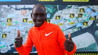 Eunice Chumba has twice finished as runner up at the Abu Dhabi Marathon. Victor Besa / The National