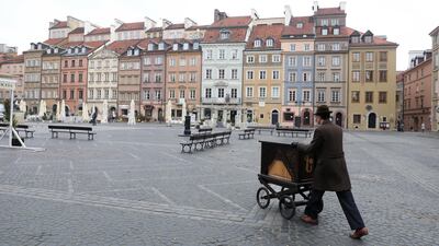 An empty Old Town Square in Warsaw, Poland, on October 28. Tomasz Gzell/EPA-EFE/Shutterstock