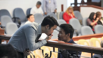 Manny Pacquiao attends a hearing in the Senate of the Philippines. Jake Verzosa for The National