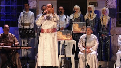 Musicians perform during a concert by the Sultans of Tarab in the old city of Damascus, Syria. EPA