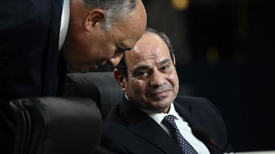 Egyptian President Abdel Fattah El Sisi attends the US-Africa summit, on Thursday. AFP
