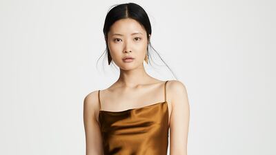 The slip dress is a throwback to the 1990s.