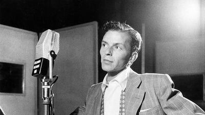 Frank Sinatra recording at Columbia Recording studios, Liederkrantz Hall. William Gottlieb / Redferns / Getty Images
