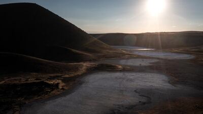 A low sun over the dried out Lake Meke. In the past, the lake was renowned for its rich array of wildfowl.