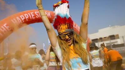 This year's Color Run at Yas Marina Circuit on March 25 will have a tropical island theme. Courtesy IMG