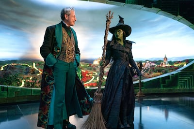 Jeff Goldblum, left, plays the Wizard of Oz in Wicked. Photo: Universal Pictures
