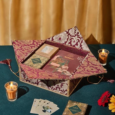 Varak's Diwali collection combines traditional Indian sweets with packaging inspired by India's textile heritage. Photo: Varak
