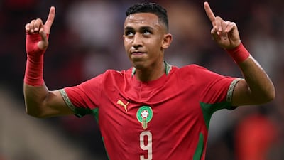 Soufiane Rahimi scored Morocco's second goal in their 2-0 win over Gabon. Photo: FRMF