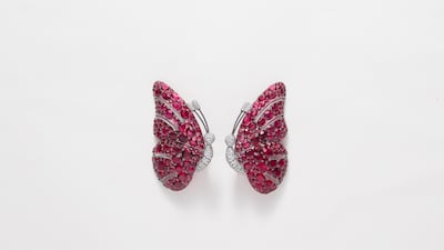 Diamond and spinal butterfly earrings