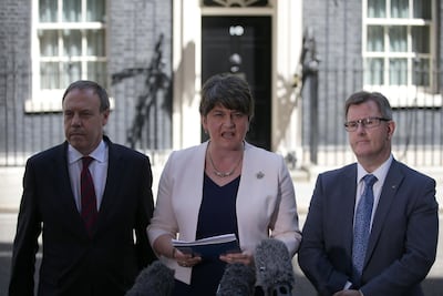 The Democratic Unionist Party led by Arlene Foster rejected Theresa May's deal and has said it cannot support Boris Johnson's. AFP