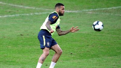 Dani Alves participates in a training session. EPA