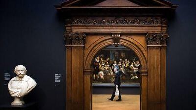 The Rijksmuseum in Amsterdam, which reopened earlier this year after a €375 million (Dh1.82 billion) renovation. Its collection includes Dutch masters such as Rembrandt, Vermeer, Hals, Steen and de Hooch. AFP Photo / ANP / Koen Van Weel