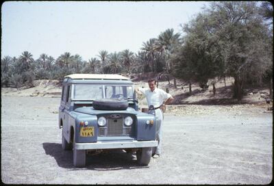 David Riley, who ran a mobile banking service for the British Bank of the Middle East in the Western Region, is pictured at Buraimi Oasis, Al Ain, in his early twenties. Photo by David Riley