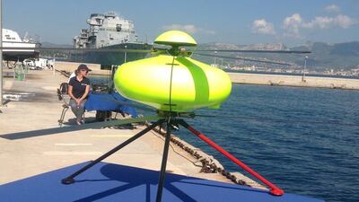 The French defence firm ECA specialises in drones such as the IT180, above, which detect and destroy mines. Colin Randall for The National