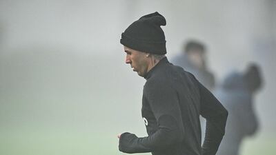 Chelsea midfielder Enzo Fernandez trains. AFP