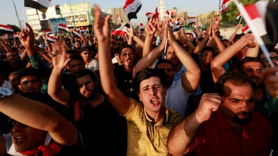 People protest over poor public services in the Iraqi city of Najaf on July 27, 2018. Reuters