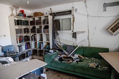 A room at an Israeli settlement in the occupied West Bank damaged by the impact of an Iranian missile. Reuters