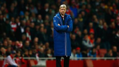 Arsene Wenger looks on during Arsenal's Uefa Champions League Group D match against Anderlecht. Michael Regan / Getty Images
