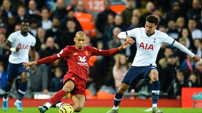 Centre midfield: Fabinho (Liverpool) – Helped Liverpool overpower Tottenham in the centre of the pitch and set up Jordan Henderson’s equaliser with a lovely chipped pass. AFP
