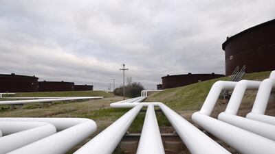 Pipelines run to Enbridge's crude oil storage tanks at their tank farm in Cushing, Oklahoma. The crude markets rally would continue as long as Brent was trading above $70 per barrel and WTI held above $68 per barrel, according to Jeffrey Halley, senior market analyst at Oanda. Reuters