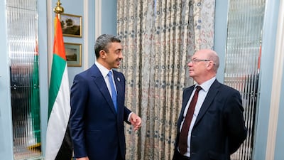 Sheikh Abdullah and Alistair Burt, UK Minister of State for the Middle East and North Africa.