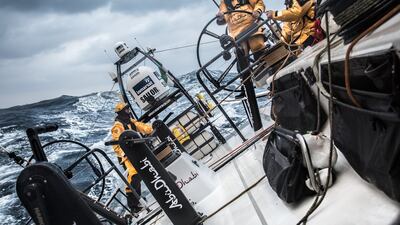 Avu Dhabi Ocean Racing crew in action during leg 4 of the Volvo Ocean Race. Photo courtesy: Abu Dhabi Ocean Racing