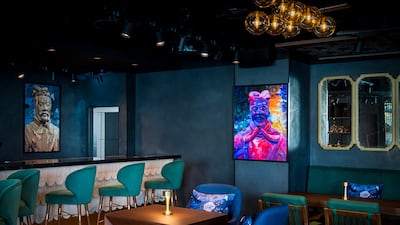 The upstairs section of the restaurant has a lounge feel.