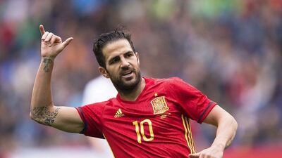 Spain’s Cesc Fabregas gestures during the international friendly match between Spain and South Korea in Salzburg, Austria, 01 June 2016. The Spanish national team prepare for the upcoming Uefa Euro 2016 championship in France. Andreas Schaad / EPA