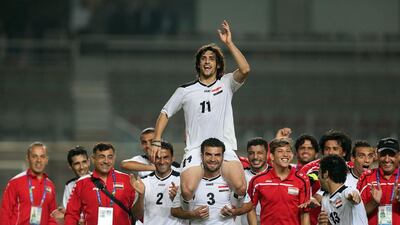 Humam Tariq, who helped the Iraqi team to a bronze medal at the Asian Games, will replace Paulinho at Al Dhafra. Karim Jaafar / AFP