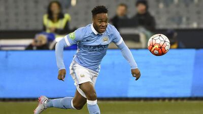 Raheem Sterling of Manchester City chases down the ball during the International Champions Cup match against AS Roma on Tuesday in Melbourne. Mal Fairclough / AFP