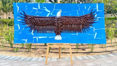 Tyler made a large sculpture of a bald eagle and has since contacted the cafe to ask if it would consider using eco-friendly cutlery. Antonie Robertson / The National