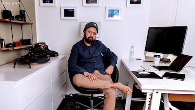 Jayson is a proud pet owner and carries around a photo of his dog.