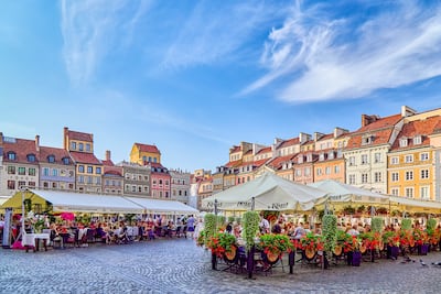 Landscape painter Bernardo Bellotto's detailed artworks of Warsaw were the primary reference for rebuilding the Old Town. Getty Images