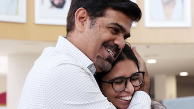 Hibba Ahsan celebrates her A-level results at Gems Wellington Academy, Dubai Silicon Oasis