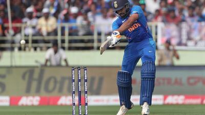Rohit Sharma made 159 against the West Indies in Visakhapatnam on Wednesday. AFP