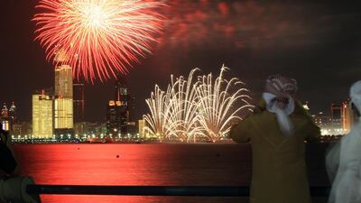 Fireworks over Abu Dhabi's Corniche for last year's National Day. This year there will be more shows for the public to enjoy. Ravindranath K / The National