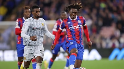 Eberechi Eze of Crystal Palace is challenged by Nelson Semedo of Wolverhampton Wanderers. Getty Images