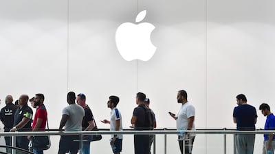 The new Apple iPhone 8 and 8 Plus, as well as the updated Apple Watch, went on sale on Saturday. Giuseppe Cacace / AFP