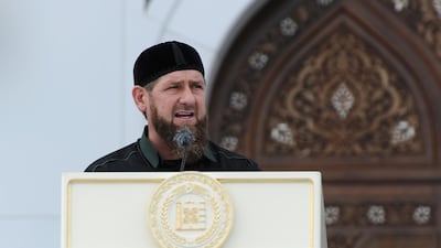 Mr. Kadyrov delivers a speech during the inauguration ceremony.