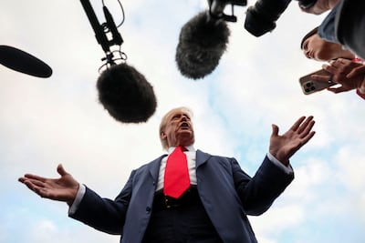 President Donald Trump at Glasgow Prestwick Airport. REUTERS / Evelyn Hockstein