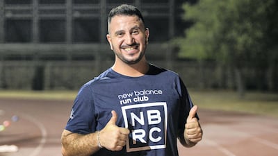 Imad Al Shaar, 33, originally Syrian part of the Abu Dhabi Running Team at Zayed Sports complex in Abu Dhabi. Khushnum Bhandari / The National