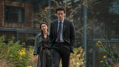 Jessica Henwick, left, and Ashley Zukerman in Silo season three. Photo: Apple TV