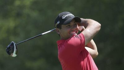 Jason Day smiles as he warms up on the sixth tee during a practice round for the PGA Championship golf tournament at Baltusrol Golf Club in Springfield, New Jersey, Wednesday, July 27, 2016. Seth Wenig / AP Photo