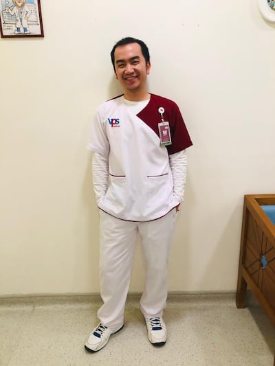 Gilbert Jr Frias Soriano, a staff nurse at Burjeel Hospital, has volunteered for the clinical trial. Courtesy; VPS Healthcare