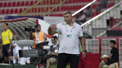 Cosmin Olaroiu on the touchline during Al Ahli's Arabian Gulf League victory over Dibba. Jeffrey E Biteng / The National