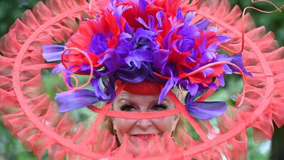 A race-goer wears an extravagant hat on ladies day of Royal Ascot. EPA