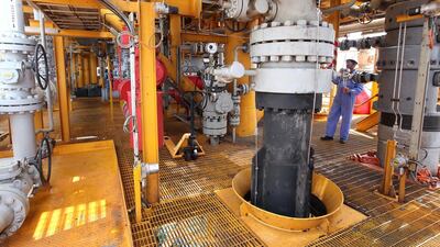 Oman crude oil trading on the Dubai Mercantile Exchange hit a five-month high of more than $66 per barrel last month before easing off during the second half. Pawan Singh / The National