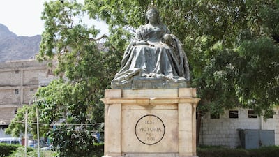 A statue of British monarch Queen Victoria in Victoria Park in Aden. Reuters