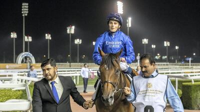 Secret Advisor, ridden by William Buick, won at Meydan on Thursday. Antonie Robertson / The National