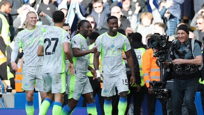 Manchester City's Marc Guehi after scoring the second goal. Reuters